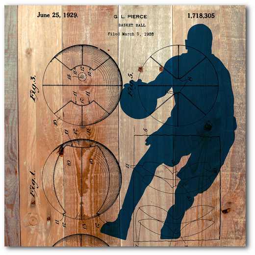 WEB-TS139-16x16: Basketball on Wood, 16x16